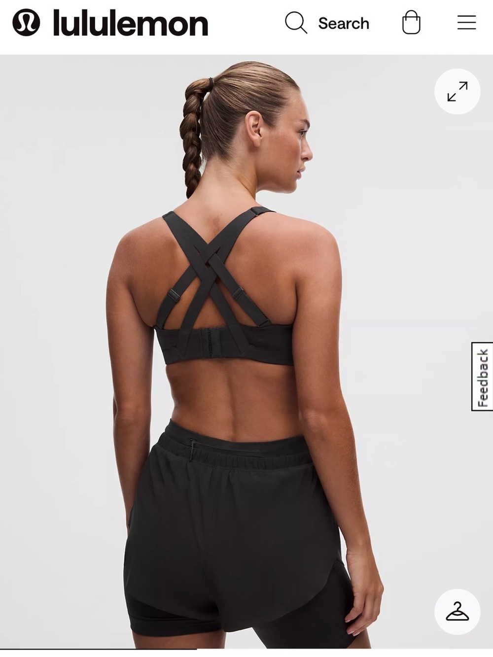 lululemon Black Strappy Crossback Sports Bra